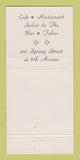 Matchbook Cover - Cafe Restaurant New York City? 30 Strike