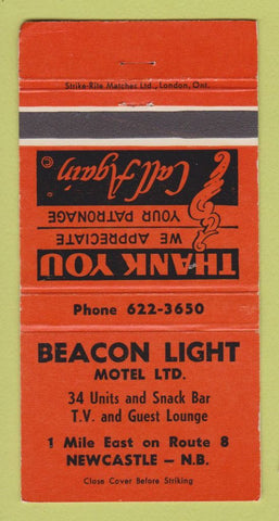 Matchbook Cover - Beacon Light Motel Newcastle NB WEAR 30 Strike