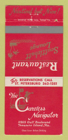Matchbook Cover - Careless Navigator Treasure Island FL 30 Strike