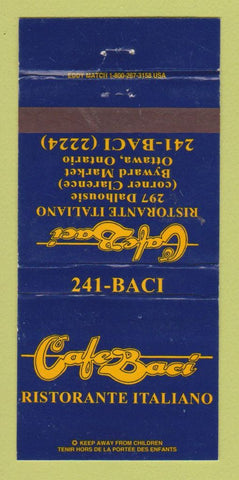 Matchbook Cover - Cafe Baci Ristorante Italian Ottawa ON WEAR 30 Strike