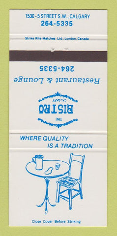 Matchbook Cover - The Bistro Restaurant Calgary AB 30 Strike