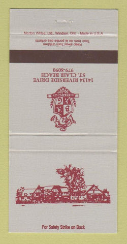 Matchbook Cover - Beach Grove St Clair Beach Windsor ON 30 Strike