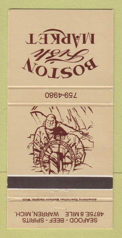 Matchbook Cover - Boston Fish Market Warren MI 30 Strike