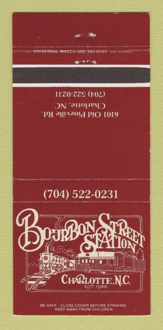 Matchbook Cover - Bourbon Street Station Charlotte NC 30 Strike