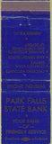 Matchbook Cover - Park Falls State Bank