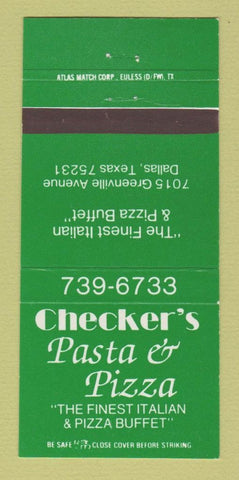 Matchbook Cover - Checker's Pasta Pizza Dallas TX 30 Strike