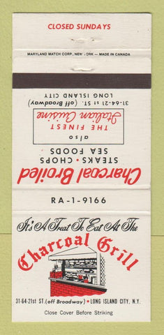Matchbook Cover - Charcoal Grill Long Island City NY 30 Strike