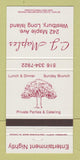 Matchbook Cover - CJ Maples Restaurant Westbury LI NY 30 Strike
