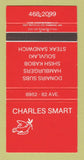 Matchbook Cover - Charles Smart Restaurant 30 Strike