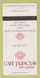Matchbook Cover - Cafe Princess and Garden Waikiki Hawaii 30 Strike