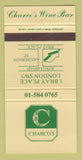 Matchbook Cover - Charco's Wine Bar London UK England 30 Strike