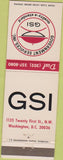 Matchbook Cover - GSI Government Service Inc Washington DC