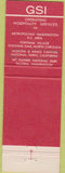 Matchbook Cover - GSI Government Service Inc Washington DC
