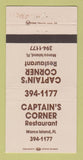 Matchbook Cover - Captain's Corner Restaurant Marco Island FL 30 Strike