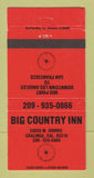 Matchbook Cover - Big Country Inn Coalinga CA WEAR 30 Strike