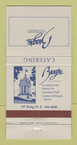 Matchbook Cover - Biaggio Ristorante Toronto ON 30 Strike