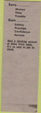 Matchbook Cover - Union Trust Bank Madison WI