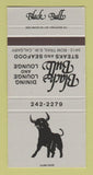 Matchbook Cover - Black Bull Restaurant Calgary AB 30 Strike
