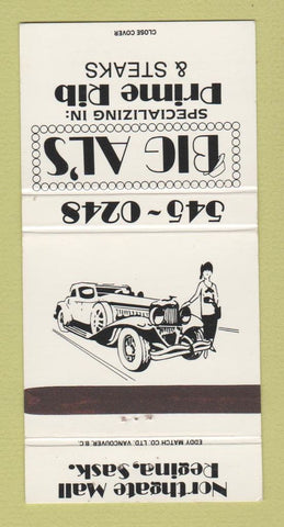 Matchbook Cover - Big Al's Restaurant Regina SK WEAR 30 Strike
