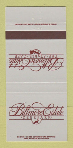 Matchbook Cover - Biltmore Estate Stables Cafe Deer Park 30 Strike