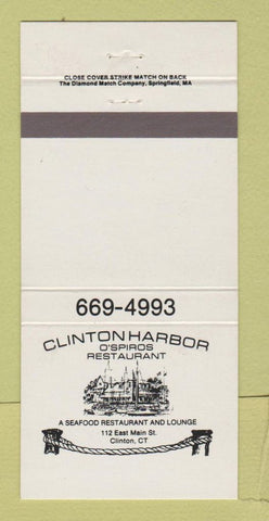 Matchbook Cover - Clinton Harbor O'Spiros Restaurant Clinton CT 30 Strike