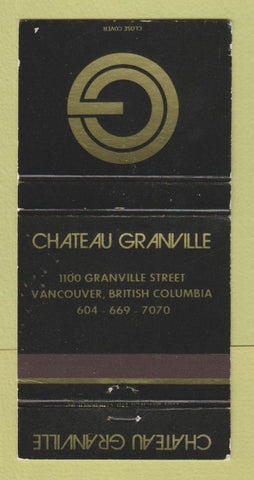 Matchbook Cover - Chateau Granville Vancouver BC WEAR 30 Strike