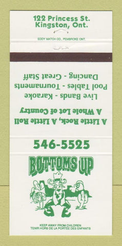 Matchbook Cover - Bottoms Up Kingston ON billiards 30 Strike