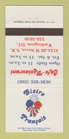 Matchbook Cover - Bistro Francais Washington DC 30 Strike