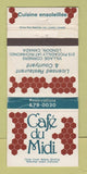 Matchbook Cover - Cafe Du Midi London ON WEAR 30 Strike