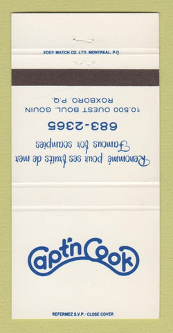 Matchbook Cover - Capt'n Cook Roxboro QC 30 Strike