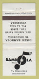 Matchbook Cover - Bambola Disco La Cruz Venezuela WEAR 30 Strike