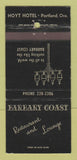 Matchbook Cover - Barbary Coast Restaurant Portland OR Hoyt Hotel 30 Strike