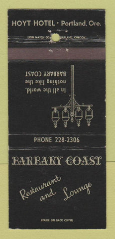 Matchbook Cover - Barbary Coast Restaurant Portland OR Hoyt Hotel 30 Strike