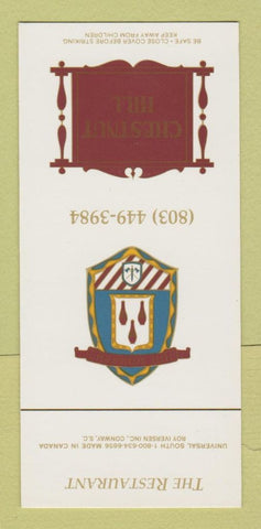Matchbook Cover - The Restaurant Chestnut Hill Myrtle Beach SC SAMPLE 30 Strike
