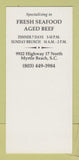 Matchbook Cover - The Restaurant Chestnut Hill Myrtle Beach SC SAMPLE 30 Strike
