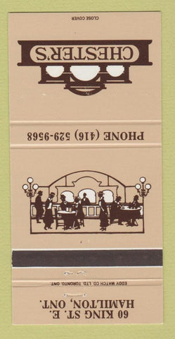 Matchbook Cover - Chester's Restaurant Hamilton ON 30 Strike