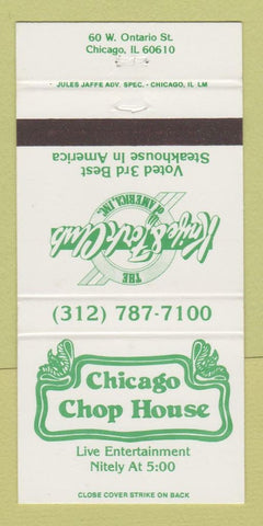 Matchbook Cover - Chicago Chop House Chicago IL Knife and Fork Club 30 Strike