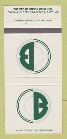 Matchbook Cover - The Cedar Brook Club Brookville NY 30 Strike