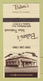 Matchbook Cover - Baltieri's Italian Restaurant Goleta CA 30 Strike
