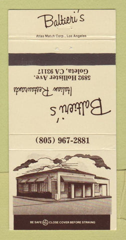Matchbook Cover - Baltieri's Italian Restaurant Goleta CA 30 Strike