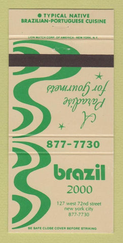 Matchbook Cover - Brazil 2000 New York City 30 Strike