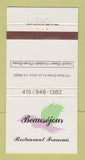 Matchbook Cover - Beausejour Restaurant French Los Altos CA 30 Strike