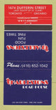 Matchbook Cover - Charlestons Road House Toronto ON 30 Strike