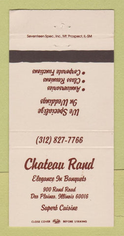 Matchbook Cover - Chateau Rand Restaurant Des Plaines IL 30 Strike