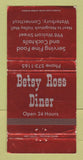 Matchbook Cover - Betsy Ross Diner Weaterbury CT WORN 30 Strike