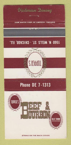 Matchbook Cover - Beef & Bourbon Chicago IL 30 Strike