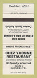 Matchbook Cover - Chez Yvonne Restaurant Cavendish PEI PE 30 Strike