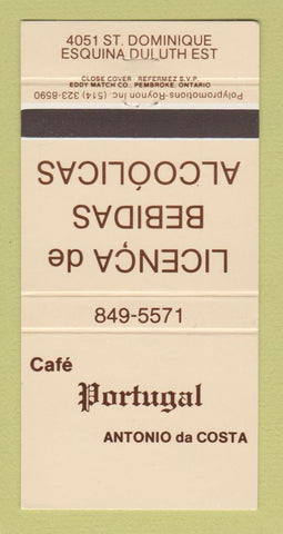 Matchbook Cover - Cafe Portugal Esquina Duluth Montreal QC 30 Strike