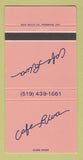 Matchbook Cover - Cafe Riva London? ON 30 Strike