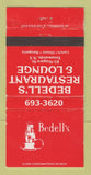 Matchbook Cover - Bedell's Restaurant Lounge Tonawanda NY WEAR 30 Strike